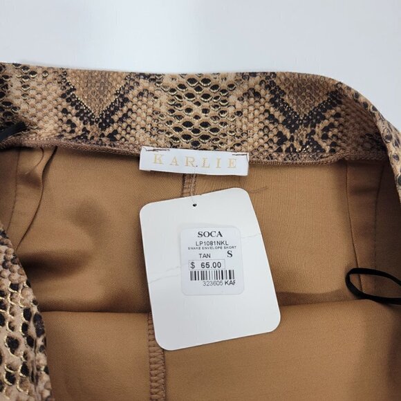 NWT Karlie Women's Snake Print Gold, Metallic, Shimmer Envelope Skort Size Small - Picture 11 of 13